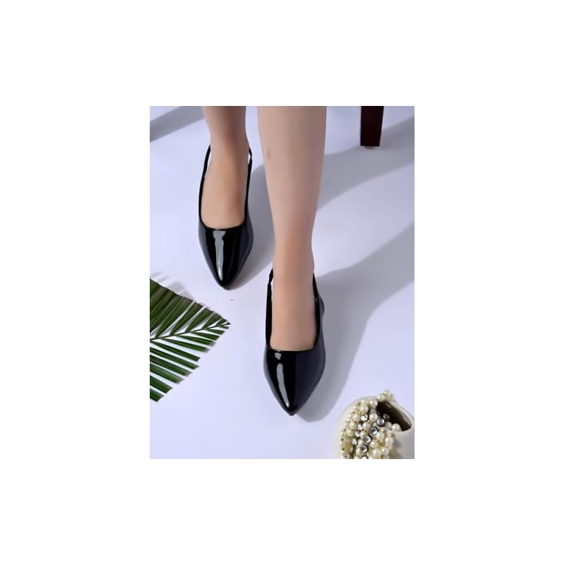 Shoetopia Однотонные черные сандалии-слингбэки с заостренным носком для женщин и девочек /EU41