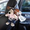 Автомобильная коробка для салфеток в гусиную лапку с милой куклой-собачкой размером с ладонь