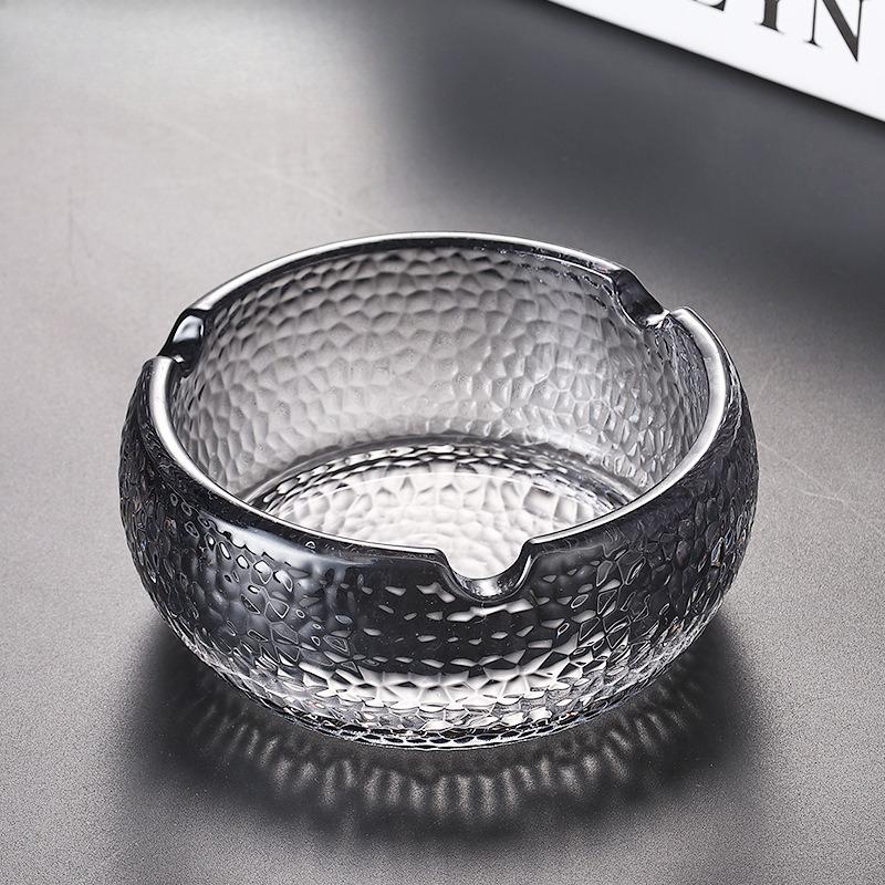 Creative Home High-end Glass Ashtray, Anti-fly Ash Portable Office Cigar Ashtray