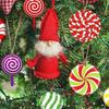 DIY Christmas Handmade Crafts Wooden Balls, Candy Stripe Tree Hanging Ornaments, Decorations Macaron Color Festive Pendant for Holiday Home Party Kids
