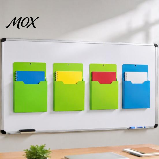 Magnetic Mail Sorter 4PCS File Pocket with Strong Backing, 3D Storage Space Wall Office Document Organizer, Durable A4 Paper Box for Refrigerator And