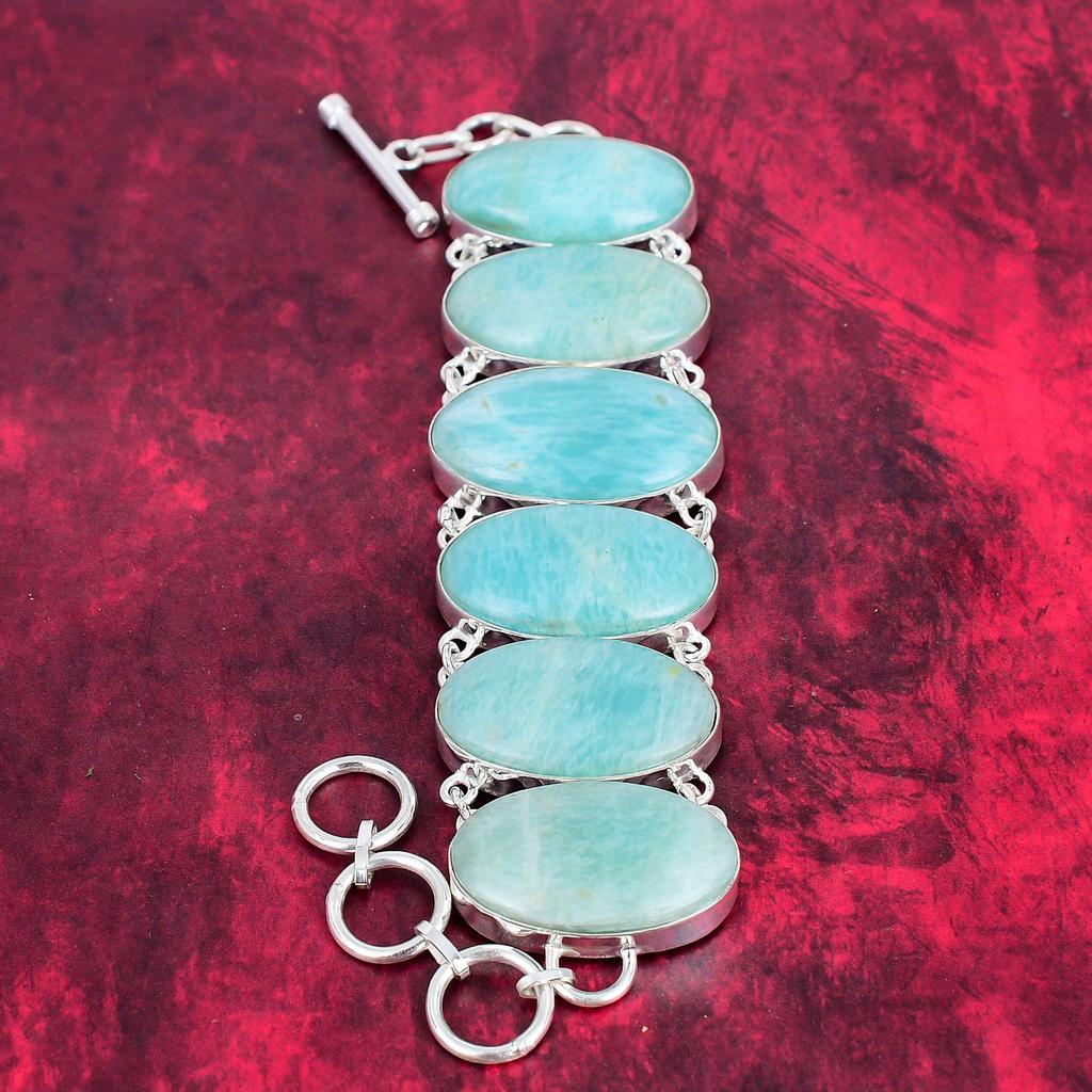 Ювелирные изделия из амазонита, браслет и ожерелье из чистого серебра 925 пробы, комплект ювелирных изделий из драгоценных камней. Изысканный набор ювелирных цепочек, ювелирные изделия из амазонита ручной работы для подарка.