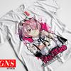 Re Zero Футболка Эмилия Футболка Аниме Ваифу Японский Унисекс Подарок Все Размеры