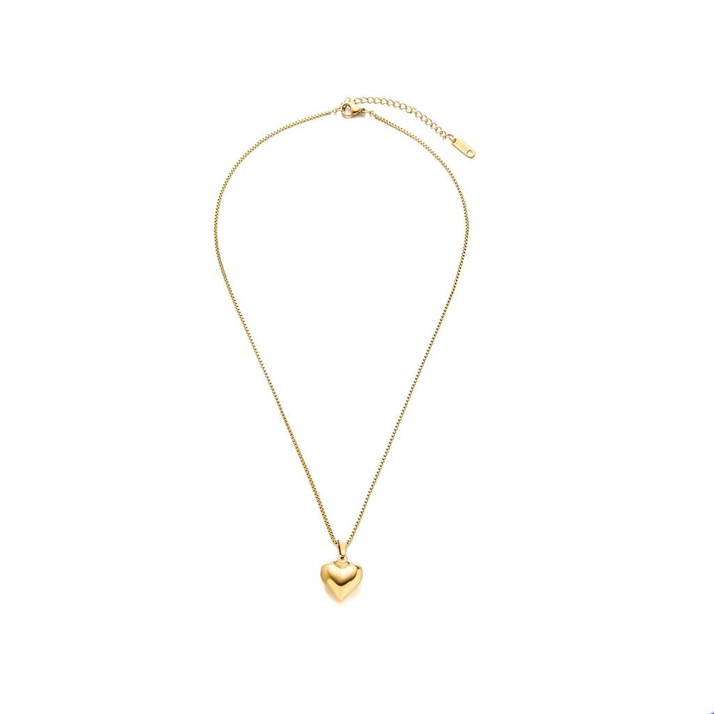 Stainless Steel Necklace Heart Pendant Chainnew High-end Necklace for Women's Zircon Wedding Anniversary Gift