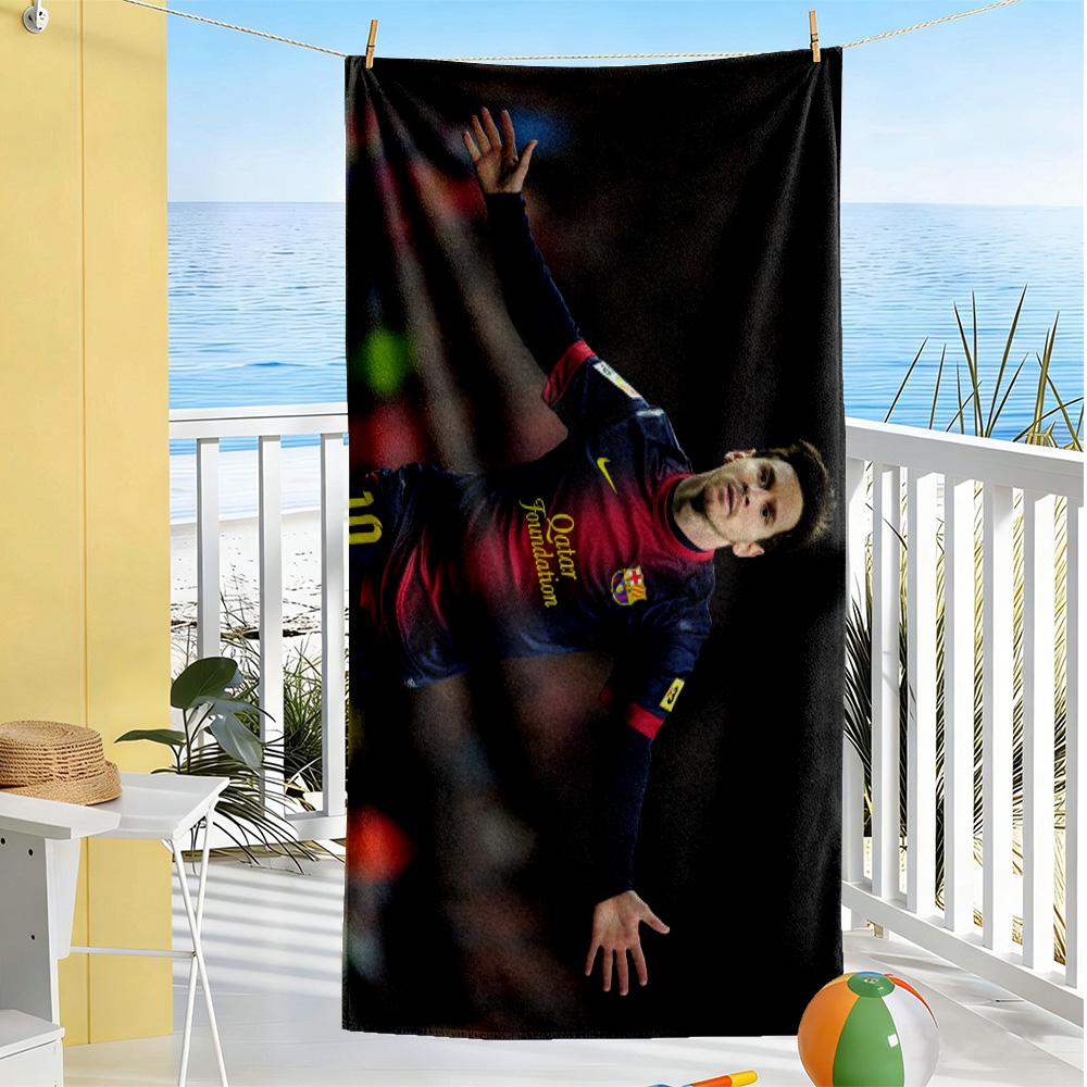 Messi's Goal Beach Towel Super Soft & Absorbent Comfortable Lightweight Perfect for Traveling Yoga Camping and Swimming