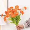 Красивые яркие цвета 4 головки шелковые поддельные имитация маков искусственный цветок для самостоятельного украшения дома свадебной вечеринки с листьями