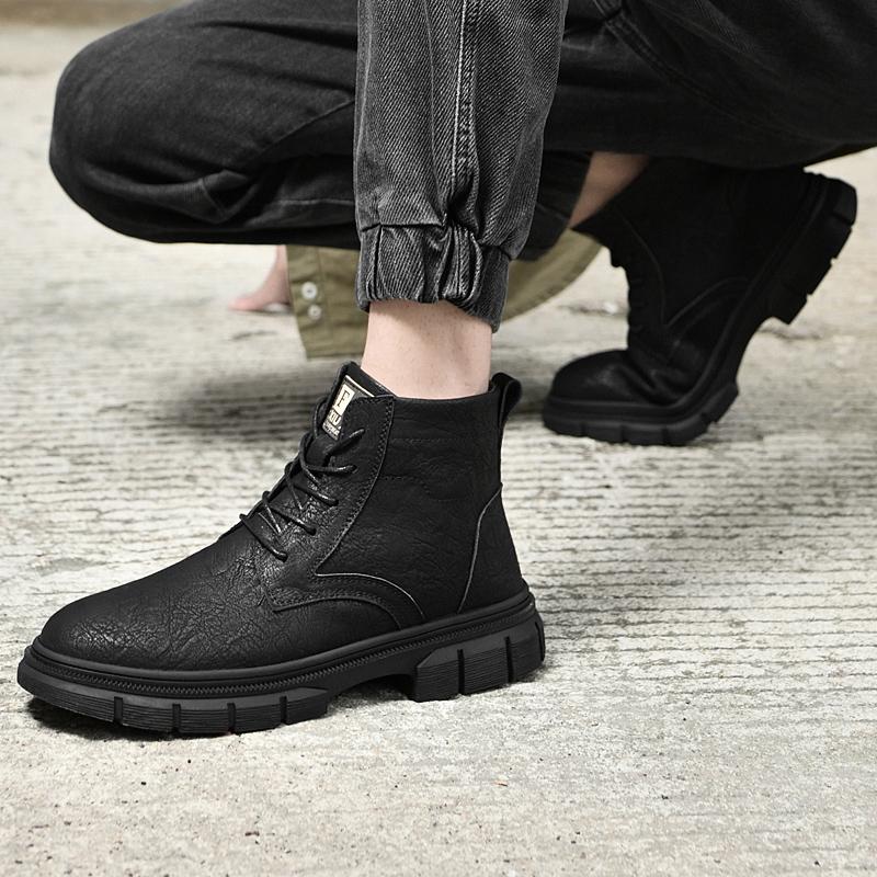 Men Lace Up Boots Genuine High-top Multi-purpose Hiking High Quality Work Clothes Shoes Fashionable Comfortable High Top Boot