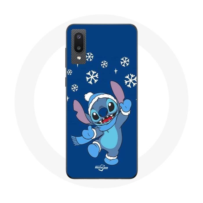 Coque pour Samsung Galaxy A02 Stitch neige Noël bleu