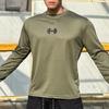 Мужская спортивная повседневная рубашка с длинным рукавом, быстросохнущие дышащие топы с круглым вырезом для бега