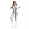 Jumpsuit Astronaut Costume Silver Polyester Faux Leather M L XL