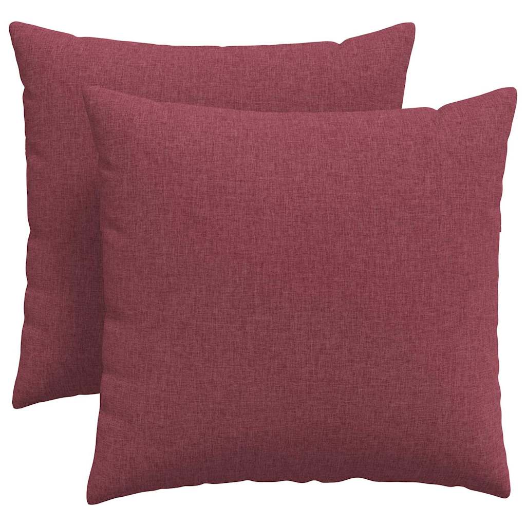 Sofa Cushions 2 pcs Burgundy 45 x 45 cm Fabric