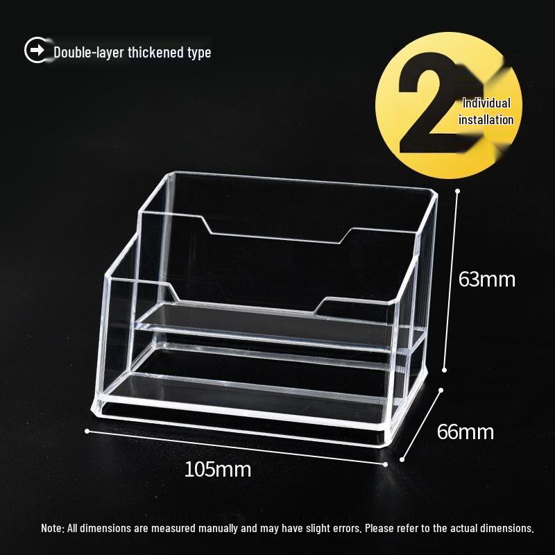 Прозрачный акриловый держатель для визиток, минималистичный многосекционный дизайн с большой вместимостью для хранения на рабочем столе в офисе.