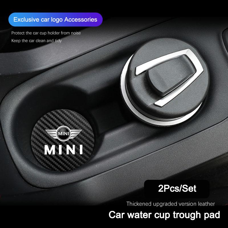 2Pcs Car Emblem Cup Groove Pad Anti Fouling Pad For MINI Cooper JCW Countryman Clubman Cabrio Paceman Coupe Roadster Clubvan