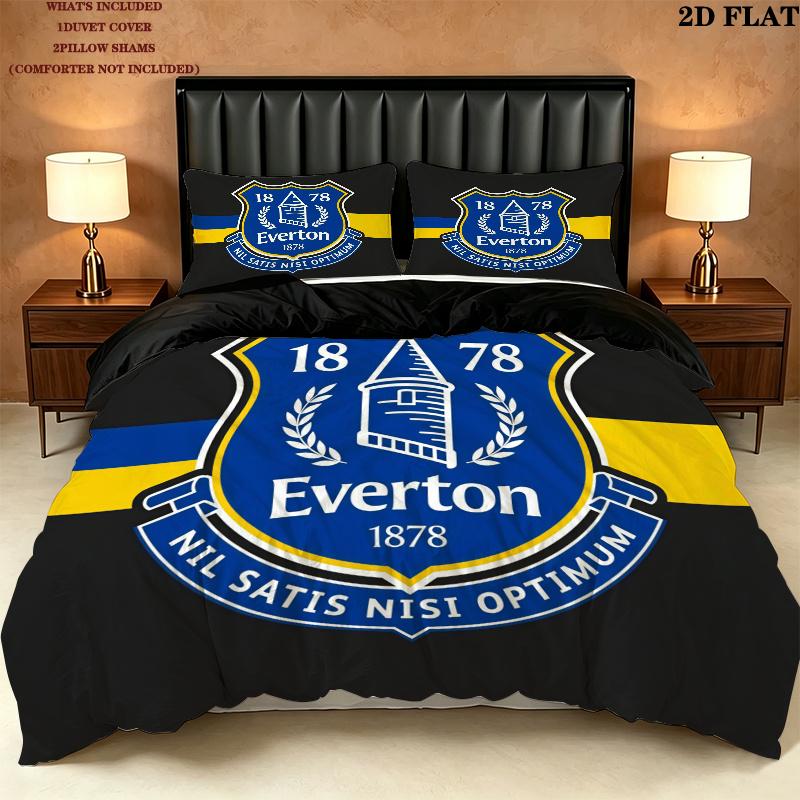 Everton Pattern Bedding Quilt Set Home Decoration Gift (1 * duvet cover + 2 * pillowcase without core)