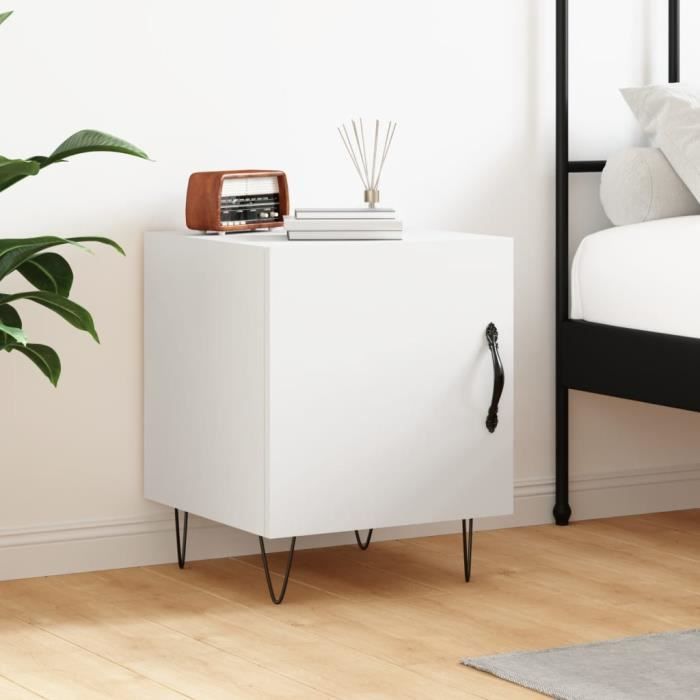 VidaXL Bedside Table White 40x40x50 Cm Engineered Wood 827548
