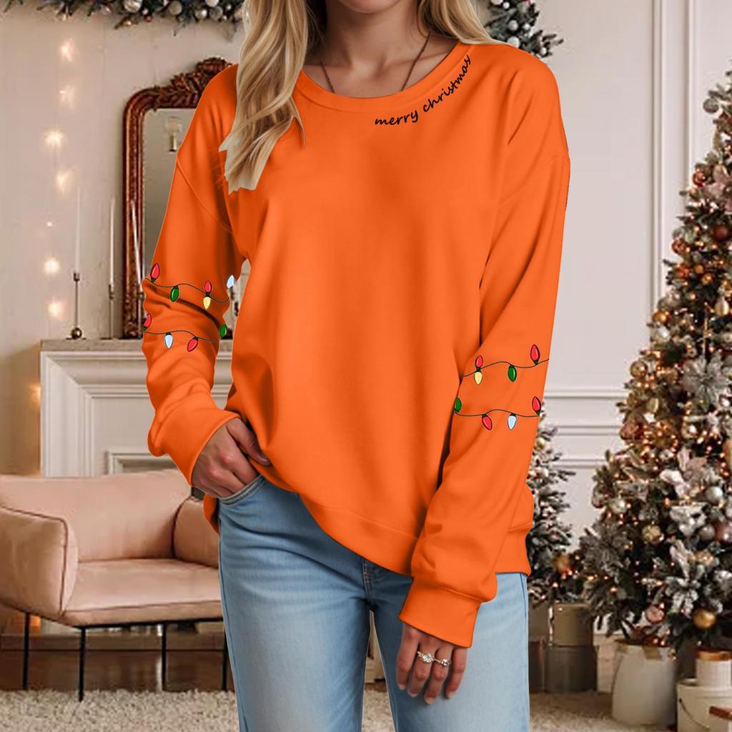 Ladies' Loose Comfortable Casual Fashionable Christmas Printed Sweatshirt Top