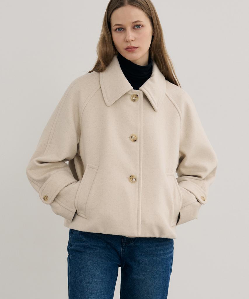 Drawfit Women Soft Cashmere Raglan Short Coat [Cream]