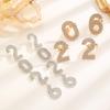 Luxury Exaggerated Super Sparkling Fully Inlay Zircon Number 2026 Earrings Rings Sets Women's New Year Party Trendy Jewelry Gift