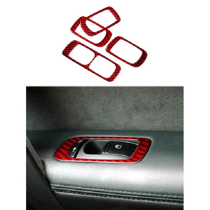 Door Lift Control Stickers For Porsche Cayenne 2003 2004 2005 2006 2007 2008 2009 2010 Carbon Fiber Car Interior Accessories