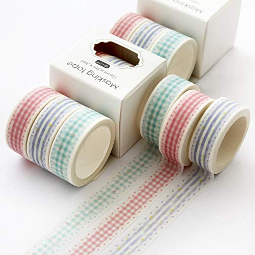 YUBBAEX 3 volumes masking tape Japanese style printing Super cute style Thin Can be used for gift wrapping, DIY crafts, notebook decoration (Lace