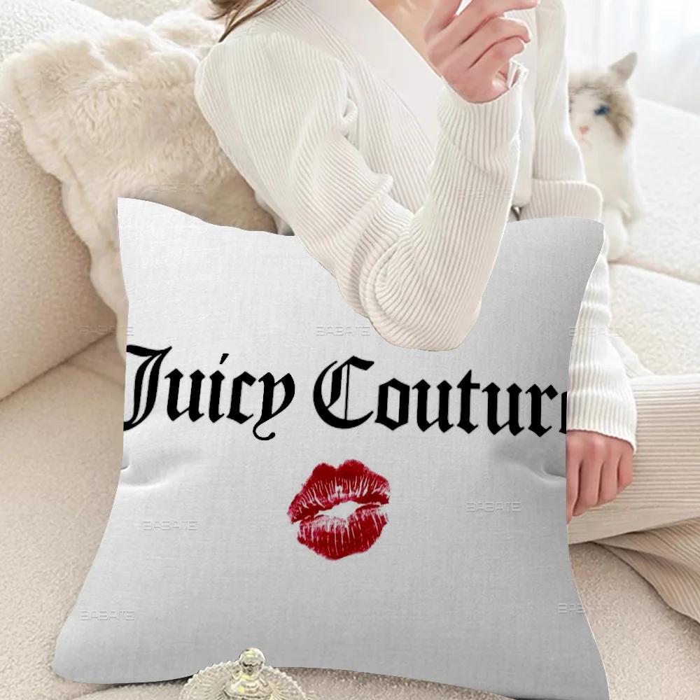 Модные наволочки J-juicy-couture, мультяшные, декоративные для дивана, для дома, с двусторонней печатью, из короткого плюша, милые наволочки
