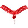 Sexy Women Lace Underwear Ladies Lingerie Crotchless Panties Pearls Beading Women's G Strings Thongs Open Crotch Sex Panty Floral Transparent Briefs