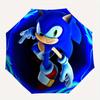 Sonic the Hedgehog Blue Speed Ball T-Shirt Umbrella, Cute Umbrella with Cute Design, Portable 3-Fold Compact Umbrella for Men & Women, Valentine's Day