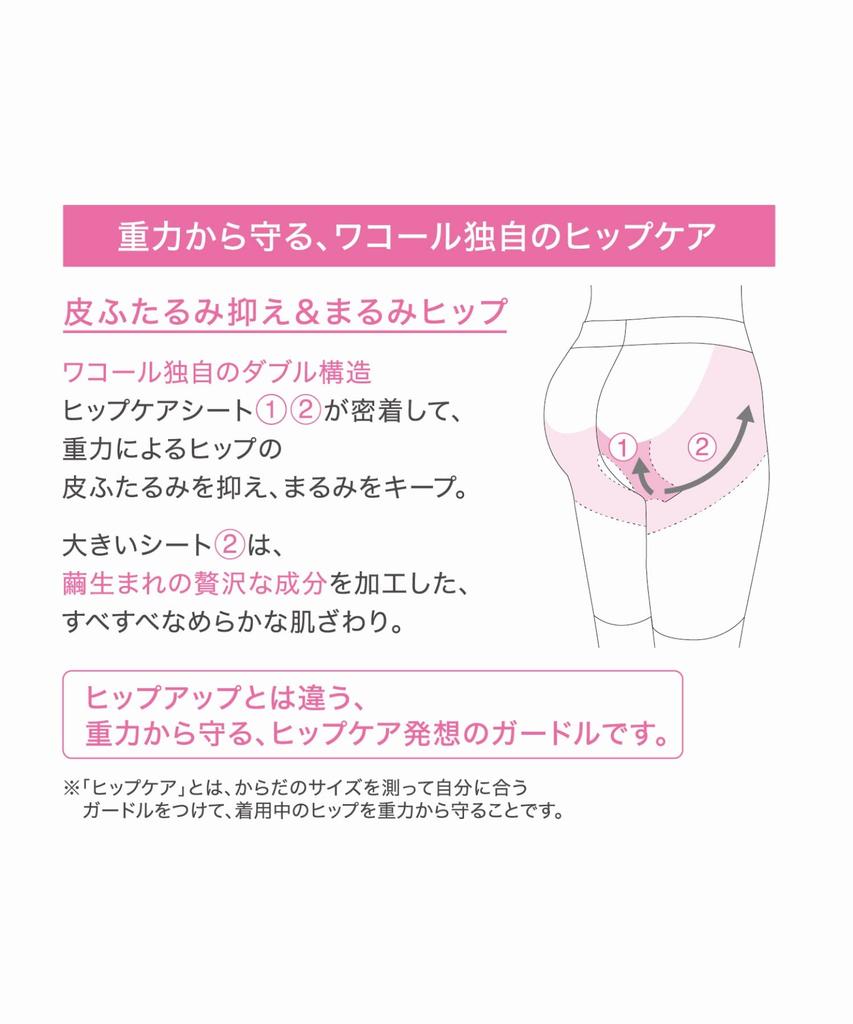 Корсет Wacoal для ухода за бедрами, длинный, поддерживает округлую форму, удобный, можно носить как отдельный корсет GRC623 BL 64 [Корсет с защитой от гравитации] [Уход за бедрами]