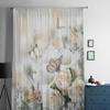 Yellow Roses And White Calla Lilies Butterfly Flower Tulle Sheer Curtains for Living Room Kitchen Decor Voile Organza Curtain