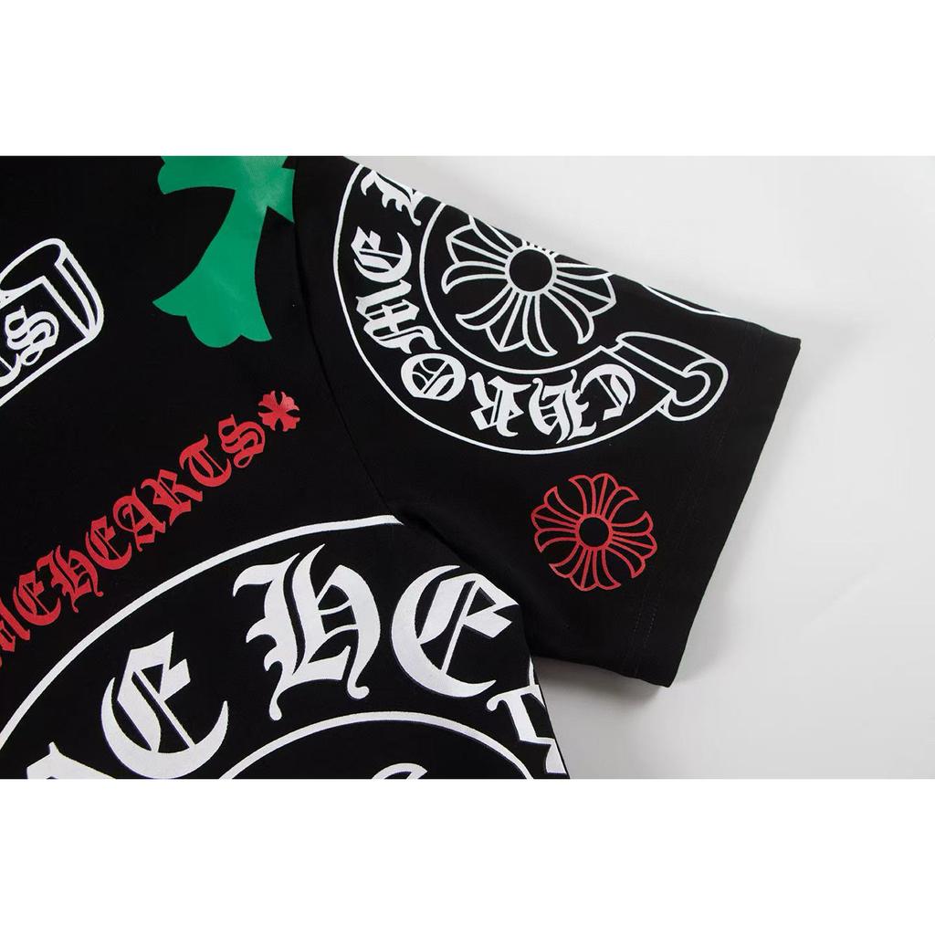 W363 CHROME HEARTS 2025 Summer New High Quality Cotton Round Neck Loose Large Size Men's and Women's T-shirt Couple T-shirt