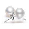 New 925 Sterling Silver Women Pearl Stud Earrings Fashion Simple Round Pearl Earring Jewelry Birthday Holiday Gift