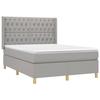 Maison Exclusive - Sommier à lattes de lit avec matelas Gris clair 140x200cm Tissu