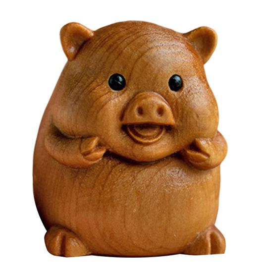 Yousheng Zodiac Animal Figurine Handcrafted Wood Chinese Zodiac Signs Multifunctional Mini Zodiac Table Decoration Gift for Zodiac Enthusiasts