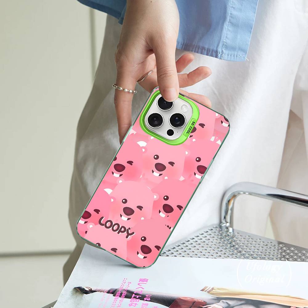 Милый Мультяшный Чехол L-Loopys для IPhone 17 16 15 14 11 12 13 Pro Max Pro Plus Цветной Серебристый Чехол