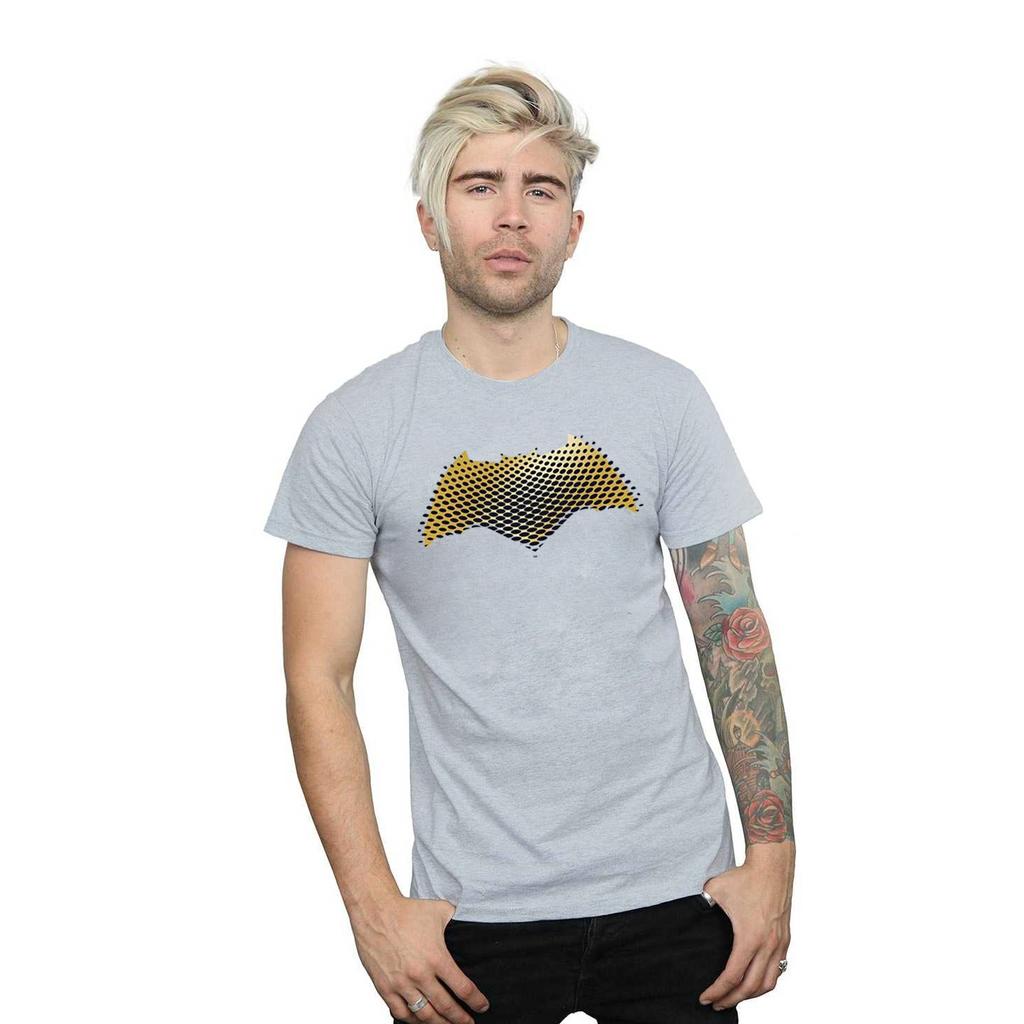 DC Comics Mens Justice League Movie Batman Logo Textured T-Shirt