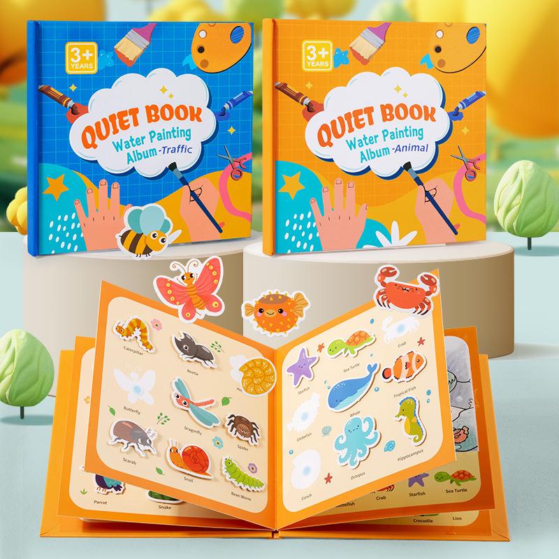 Magic water painting book graffiti repeated painting quiet book fountain pen tear water coloring baby painting book water painting album