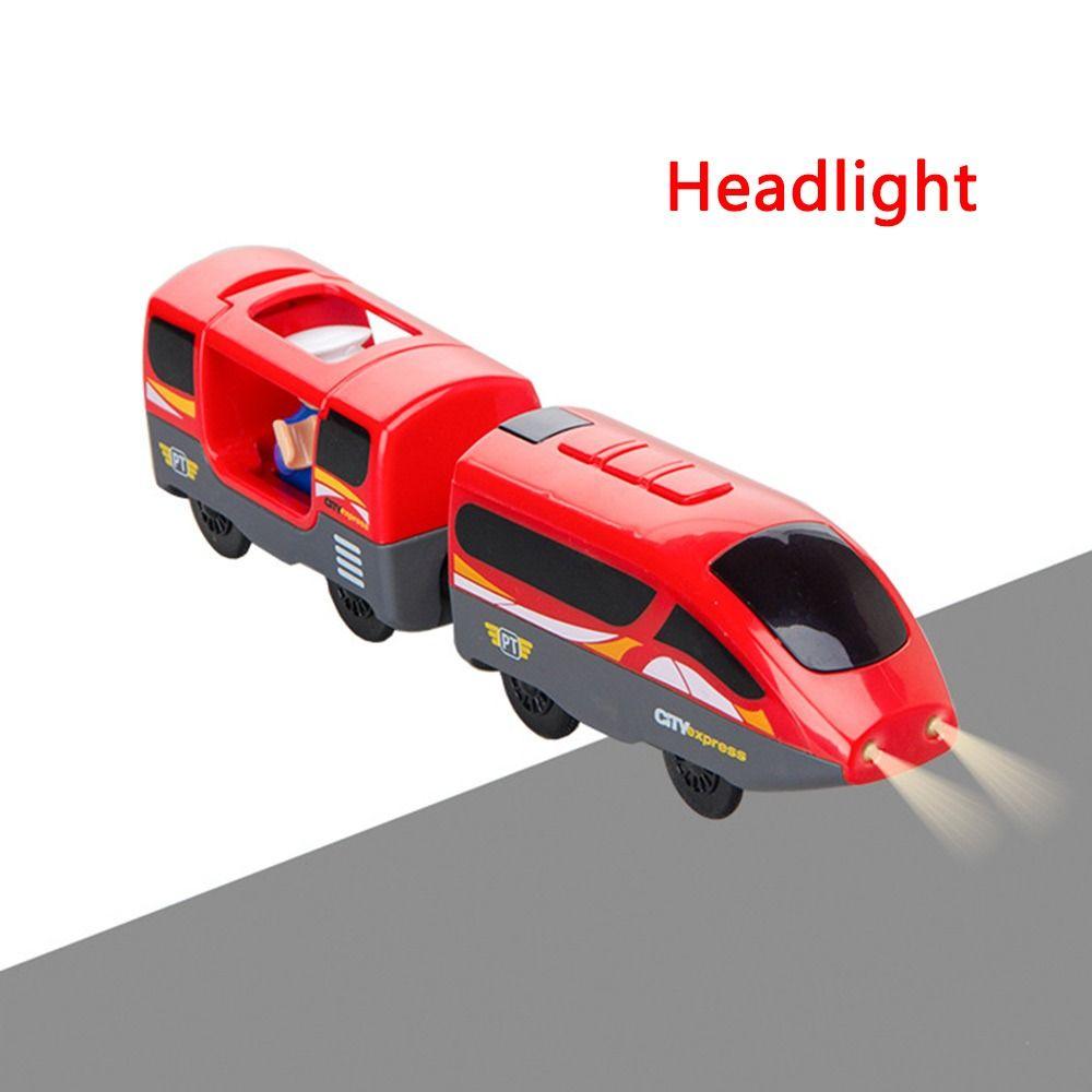 Новые детские игрушки Забавные игрушки с деревянной железной дорогой на батарейках Поезд, совместимый с Brio