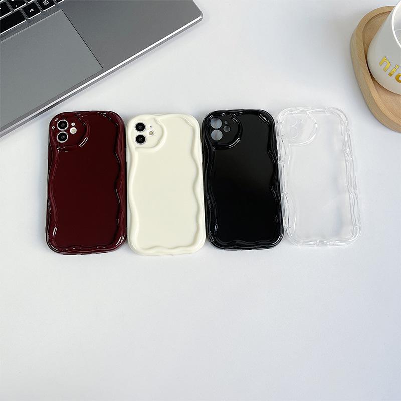 Прозрачный однотонный силиконовый чехол для мобильного телефона для iPhone16Promax Мелкое отверстие Кремовый стиль Apple 17 Противоударный 14 Мягкий