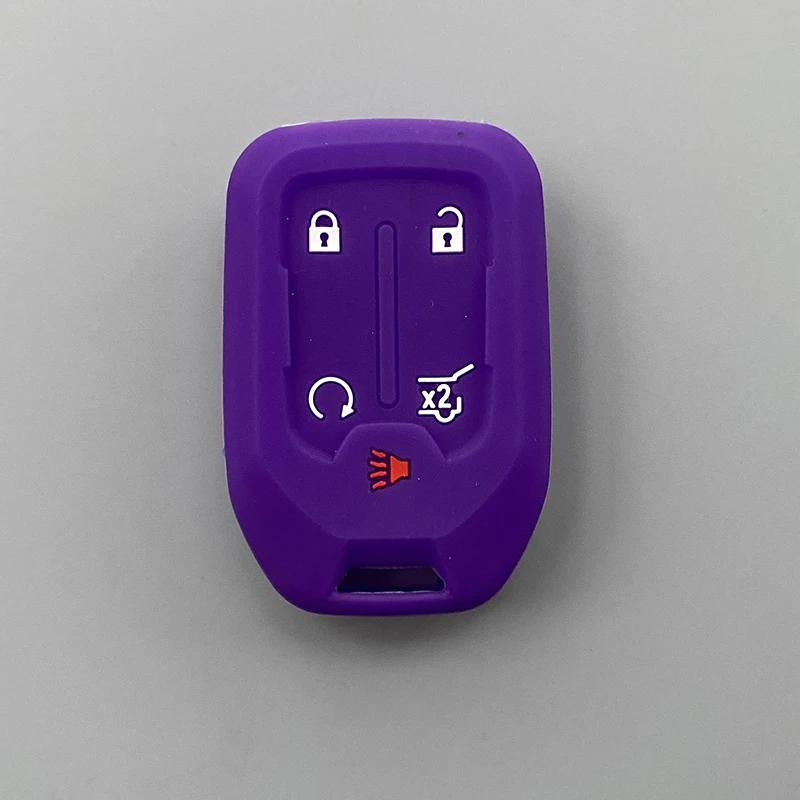Силиконовый чехол для автомобильного ключа, брелок для Chevrolet Suburban Silverado GMC Terrain Yukon Tahoe Sierra Smart Auto Accessories Key Ring
