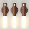 Creative Intelligent Auto PIR Motion Sensor LED Rechargeable Magnetic Night Light Wood Wall Light Kitchen Cabinet Light Lamp