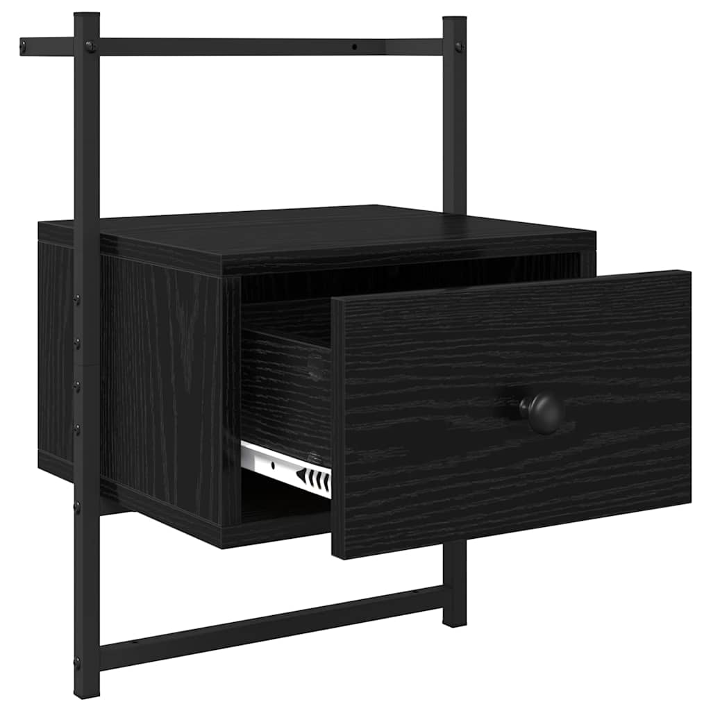 Nightstand Black Oak Effect 35 x 30 x 51 cm Wood Based Panel
