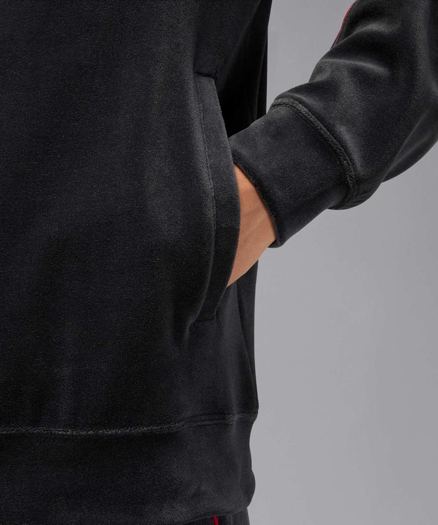 Nike Jordan Brooklyn Velour Track Jacket M - Black:Gym Red / Hv1870-010
