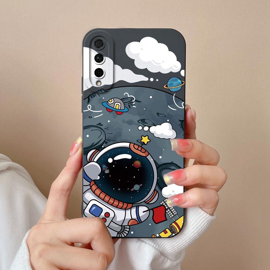 For Huawei Y5 Y6 Y7 Y9 Prime Y9S Y7A Y9A P Smart Pro Phone Case Cover Shockproof Matte Anti Drop Liquid Soft Silicone Astronaut For Huawei Bumper