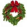 Christmas Fir & Cypress Leaf Wreath with Artificial Flowers - Indoor Decoration
