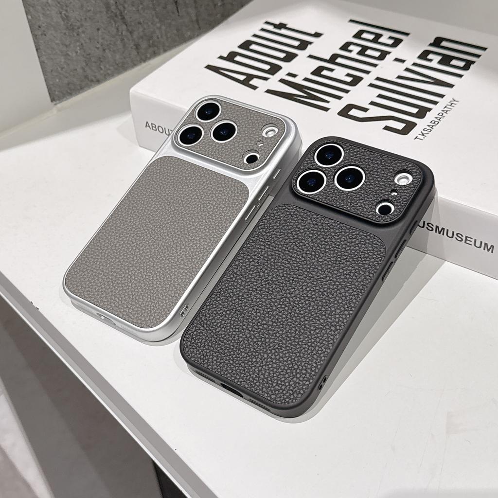 Чехол для телефона с текстурой личи для iPhone 17 16 15 14 Plus 13 12 Pro Max, противоударный чехол-обложка из ПУ-кожи с текстурой кожи личи