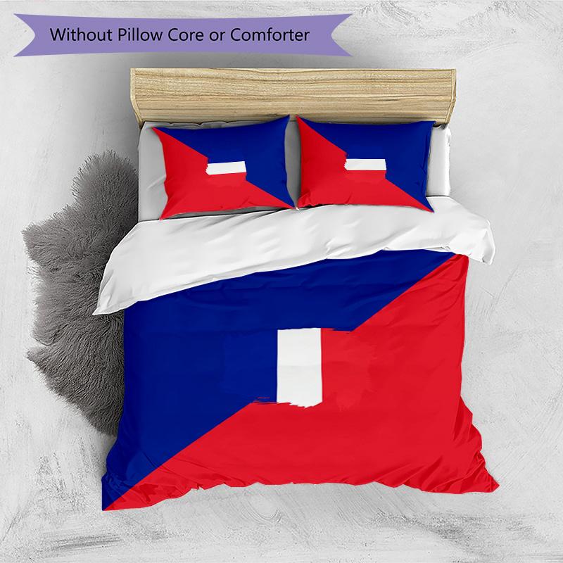 France Football Printed Bedding 3 Piece Set Cozy Breathable Bed Cover Set as Housewarming Holiday Gift