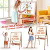 Wooden Art Easel for Double Sided Foldable Easels for Toddlers 3 4 5 6 7 8 9 10 Years Adjustable Standing Easel with Accories P