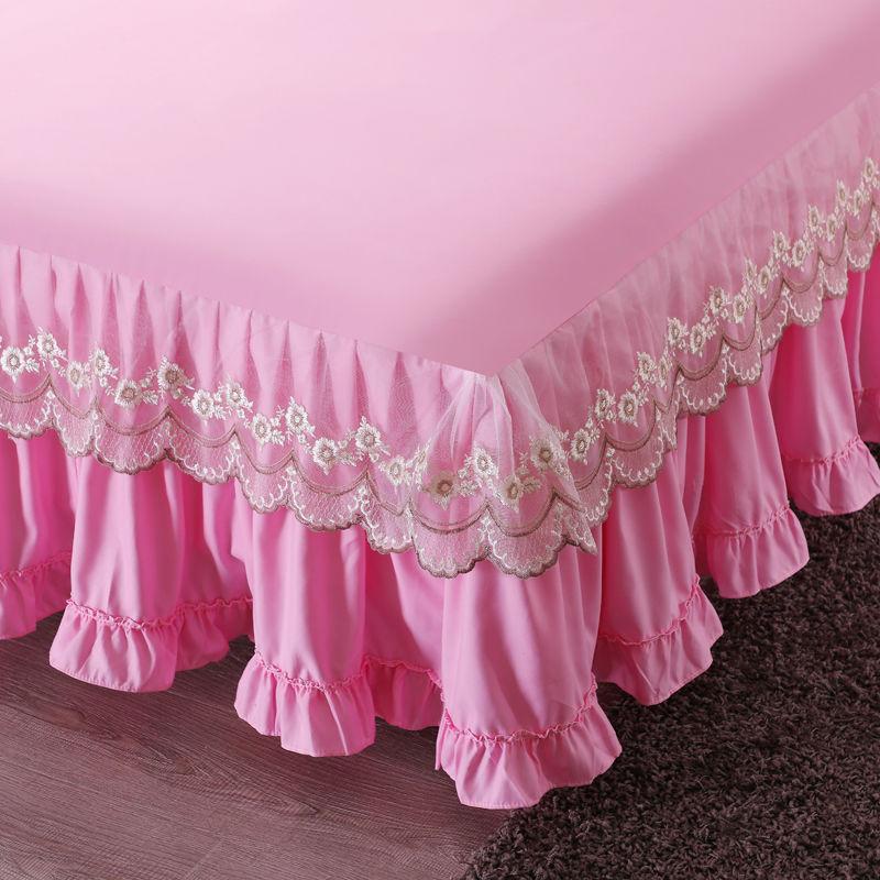 Современная минималистичная кружевная юбка-кровать в стиле принцессы, приятное для кожи хлопковое нескользящее покрывало, бытовая юбка-кровать, комплект из трех предметов
