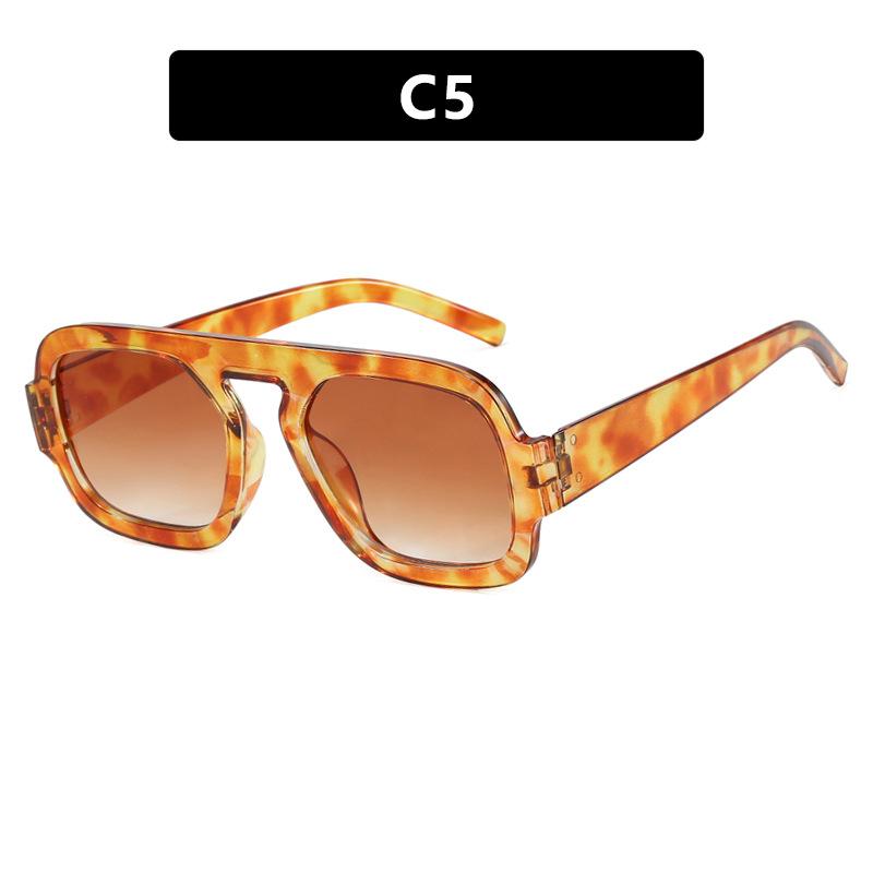 Retro Pilot Square Sunglasses Lady Fashion Simple Ins Black Tea Sun Glasses For Women Men Trending Outdoor Casual Shades Uv400