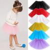 Милая многослойная фатиновая пышная юбка с эластичной резинкой на талии для девочек, платье принцессы-пачки